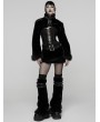 Punk Rave Black Gothic Punk Striped Fluffy Fur Leg Warmers