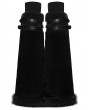 Punk Rave Black Gothic Punk Striped Fluffy Fur Leg Warmers