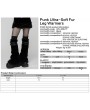 Punk Rave Black Gothic Punk Striped Fluffy Fur Leg Warmers