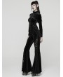 Punk Rave Black Sexy Gothic Velvet Flared Trousers for Women
