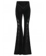 Punk Rave Black Sexy Gothic Velvet Flared Trousers for Women