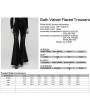Punk Rave Black Sexy Gothic Velvet Flared Trousers for Women