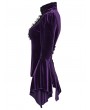 Punk Rave Violet Elegant Gothic Velvet Flared Sleeve Shirt for Women