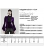 Punk Rave Violet Elegant Gothic Velvet Flared Sleeve Shirt for Women