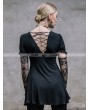 Devil Fashion Black Long Sleeves Lace Gothic Shirt for Women
