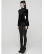 Punk Rave Black Elegant Gothic Velvet Flared Sleeve Shirt for Women