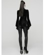 Punk Rave Black Elegant Gothic Velvet Flared Sleeve Shirt for Women