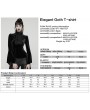 Punk Rave Black Elegant Gothic Velvet Flared Sleeve Shirt for Women
