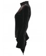 Punk Rave Black and Red Gothic Demon's Hand Velvet Shirt for Women