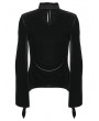 Punk Rave Black and Red Gothic Demon's Hand Velvet Shirt for Women