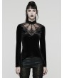 Punk Rave Black Gothic Demon's Hand Velvet Shirt for Women