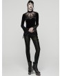 Punk Rave Black Gothic Demon's Hand Velvet Shirt for Women