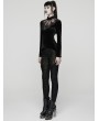 Punk Rave Black Gothic Demon's Hand Velvet Shirt for Women