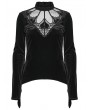 Punk Rave Black Gothic Demon's Hand Velvet Shirt for Women