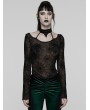 Punk Rave Black Sexy Gothic Spider Web Printed Mesh T-Shirt for Women