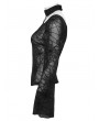 Punk Rave Black Sexy Gothic Spider Web Printed Mesh T-Shirt for Women