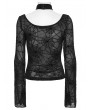 Punk Rave Black Sexy Gothic Spider Web Printed Mesh T-Shirt for Women