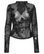 Punk Rave Black Sexy Gothic 3D Floral Mesh Lace Undershirt for Women