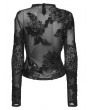 Punk Rave Black Sexy Gothic 3D Floral Mesh Lace Undershirt for Women