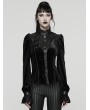 Punk Rave Black Retro Gothic Velvet Shirt for Women