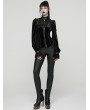 Punk Rave Black Retro Gothic Velvet Shirt for Women