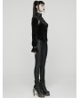 Punk Rave Black Retro Gothic Velvet Shirt for Women