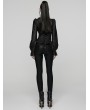 Punk Rave Black Retro Gothic Puff Sleeve Ruffled Shirt for Women