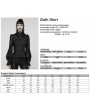 Punk Rave Black Retro Gothic Puff Sleeve Ruffled Shirt for Women