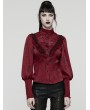 Punk Rave Red Retro Gothic Rose Night Shirt for Women