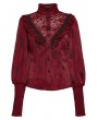 Punk Rave Red Retro Gothic Rose Night Shirt for Women