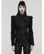 Punk Rave Black Retro Gothic Embroidered Short Woolen Coat for Women