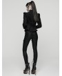 Punk Rave Black Retro Gothic Embroidered Short Woolen Coat for Women