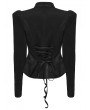 Punk Rave Black Retro Gothic Embroidered Short Woolen Coat for Women