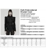 Punk Rave Black Retro Gothic Embroidered Short Woolen Coat for Women