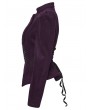 Punk Rave Violet Retro Gothic Embroidered Short Woolen Coat for Women