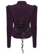 Punk Rave Violet Retro Gothic Embroidered Short Woolen Coat for Women