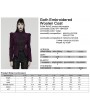 Punk Rave Violet Retro Gothic Embroidered Short Woolen Coat for Women