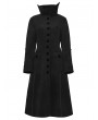 Punk Rave Black Retro Night Bat Gothic Wool Long Coat for Women