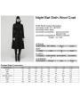 Punk Rave Black Retro Night Bat Gothic Wool Long Coat for Women
