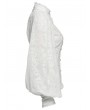 Punk Rave White Retro Gothic Lace Embroidered Chiffon Shirt for Women