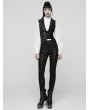 Punk Rave Black Gothic Punk Asymmetric Buckle Vest for Women