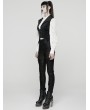 Punk Rave Black Gothic Punk Asymmetric Buckle Vest for Women