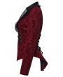 Punk Rave Red and Black Gothic Vintage Print Velvet Coat for Women