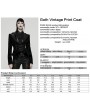 Punk Rave Black Gothic Vintage Print Velvet Coat for Women