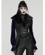 Punk Rave Black Gothic Plush Lapel Swallowtail Vest for Women
