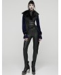 Punk Rave Black Gothic Plush Lapel Swallowtail Vest for Women