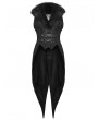 Punk Rave Black Gothic Plush Lapel Swallowtail Vest for Women