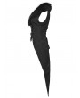 Punk Rave Black Gothic Plush Lapel Swallowtail Vest for Women