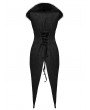 Punk Rave Black Gothic Plush Lapel Swallowtail Vest for Women