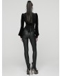 Punk Rave Black Daily Gothic Striped Velvet Shirt for Women